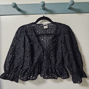 Black Wilfre Button Up Top